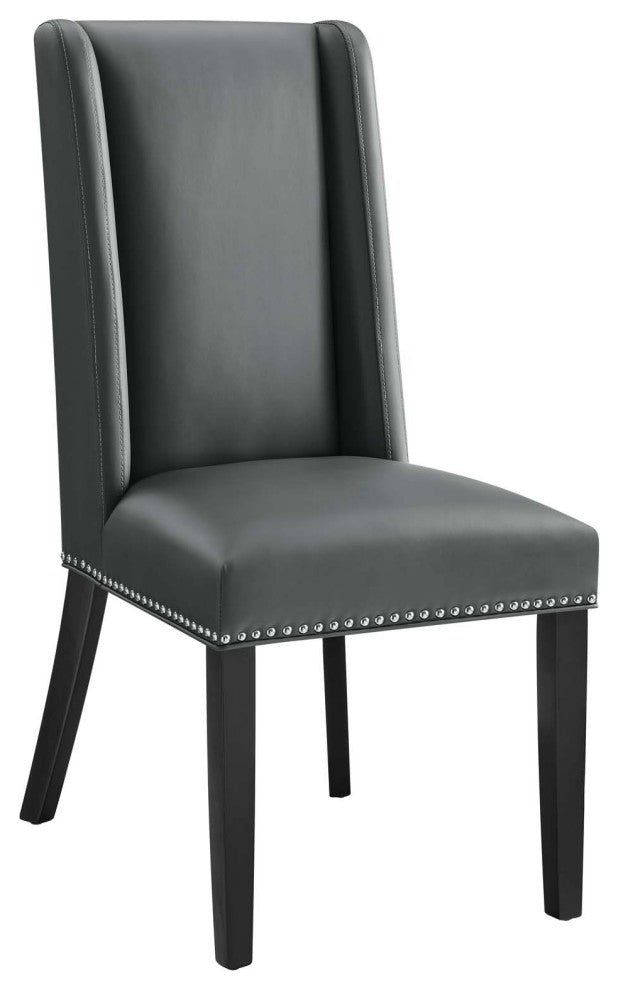 Baron Vegan Leather Dining Chair, Gray