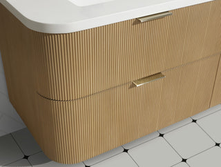 Ari Kitchen and Bath Chantal 60" Floating Bathroom Vanity Oak