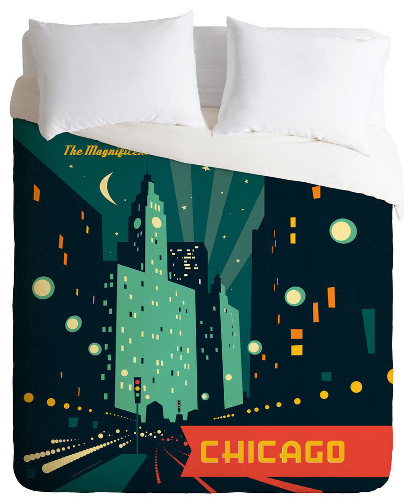 Deny Designs Anderson Design Group Chicago Mag Mile Duvet Cover - Lightweight