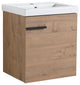 18 in. Wall-Mounted Small Bathroom Vanity With Ceramic Sink, Imitative Oak