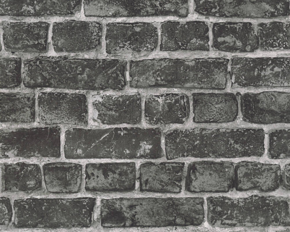 Textured Wallpaper Brick Rustic, 306822, Black, 1 Roll
