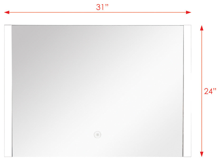 Transolid Ethan LED-Backlit Contemporary Mirror, Silver