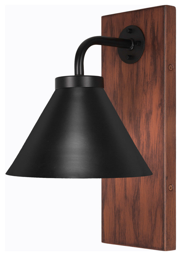 Oxbridge Wall Sconce, Matte Black & Painted Metal, 7" Matte Black Shade