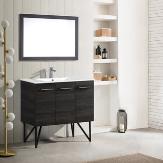 Annecy 36" Bathroom Vanity, Black Walnut, Cabinet Only