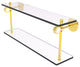 Clearview 22" Two Tiered Glass Shelf, Polished Brass