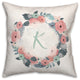 K Monogram Wreath 18x18 Spun Poly Pillow