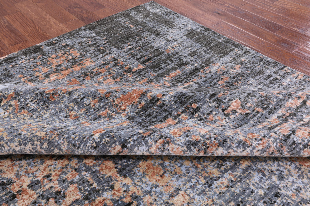 8' 11" X 12' 1" Handmade Modern Wool and Silk Rug Q6830