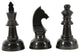 Fantastic Black Aluminum Chess Pieces, Set Of 3