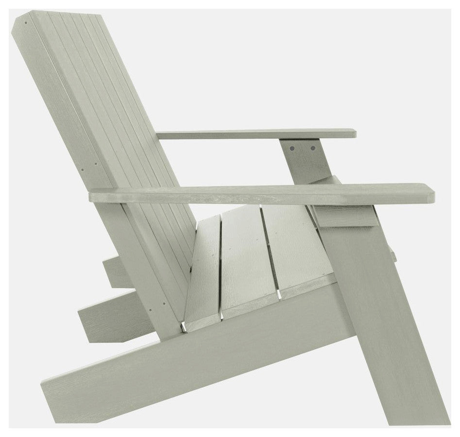 Italica Modern Double Wide Modern Adirondack Chair, Eucalyptus
