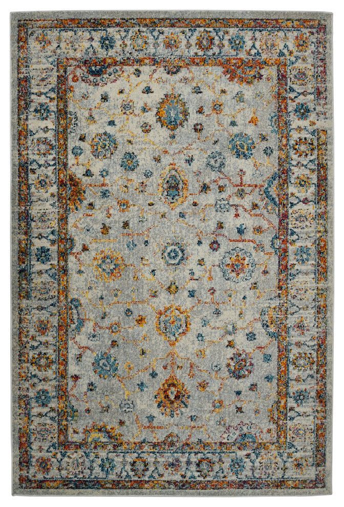 Montana Estrel Area Rug, Ivory, 7'10" x 10'10", Bordered