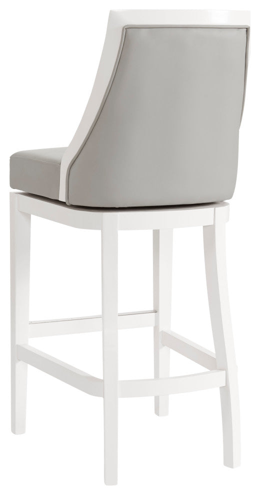 Ellie Bar Stool With Back, White, Bar Height