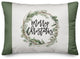 Merry Christmas Wreath 7 20x14 Spun Poly Pillow