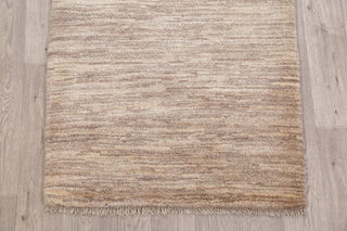 Gabbeh Solid Rustic Hand-Knotted Persian Oriental Area Rug, Beige, 3'10"x2'11