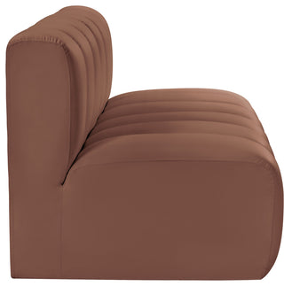 Arc Vegan Leather Upholstered 2-Pc. Modular Sofa, Cognac