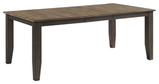 Beacon 60" Wide Dining Table With Self-Storing Leaf, Black and Walnut