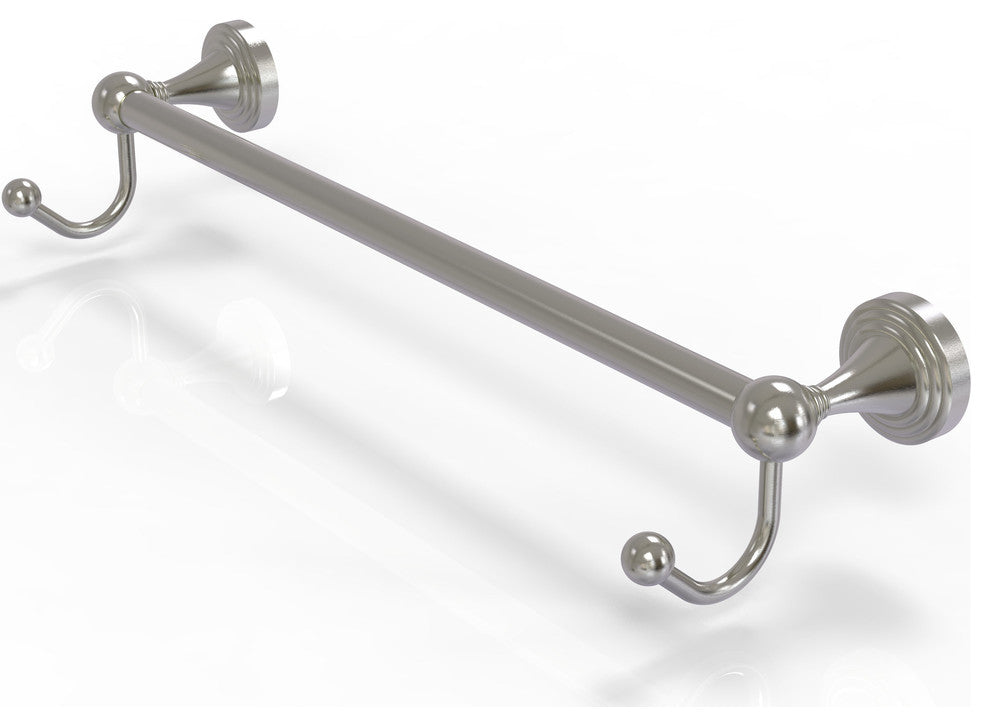 Sag Harbor 36" Towel Bar with Integrated Hooks, Satin Nickel