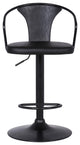 Eagle Adjustable Barstool, Black Powder Coated Finish With Black Faux Leather, Black