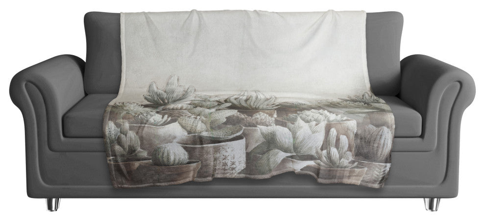Potted Cacti 50x60 Coral Fleece Blanket