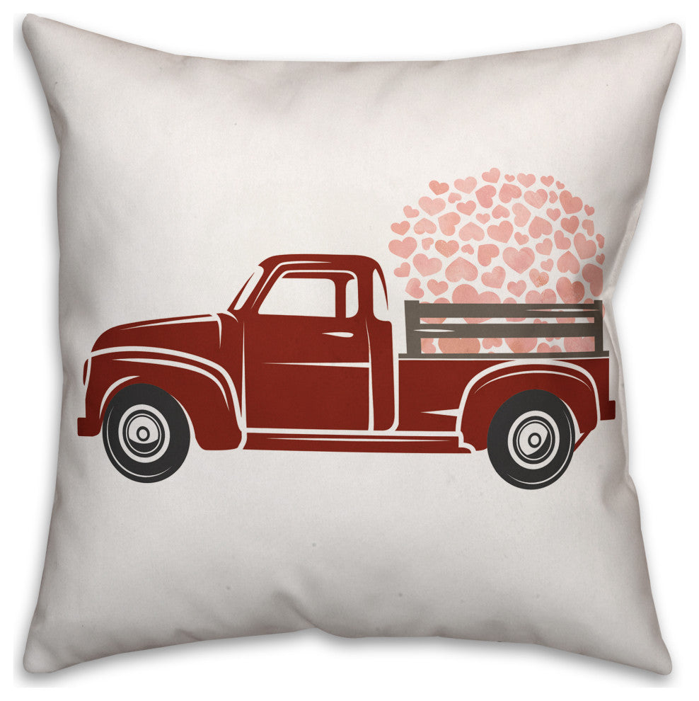 Love Truck 18x18 Spun Poly Pillow