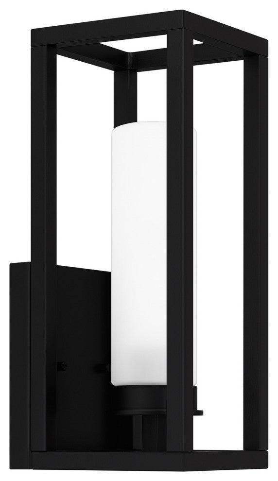 Neville One Light Outdoor Lantern, Matte Black