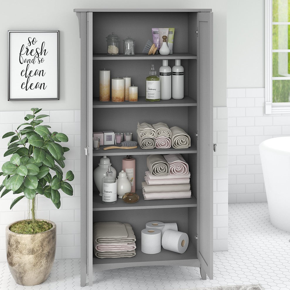 Salinas Bathroom Storage Cabinet With Doors, Gray