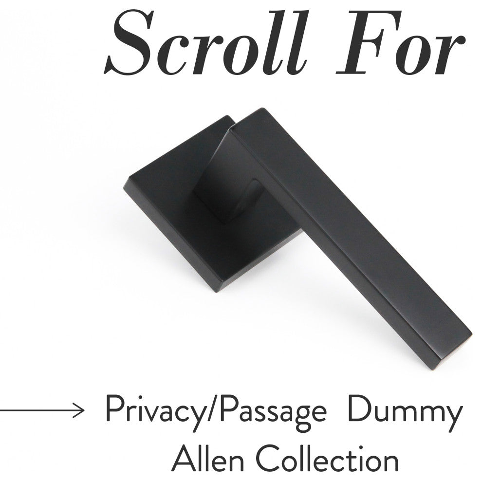 Modern Heavy Duty Designer Interior Door Lever - Allen Collection, Matte Black, Privacy Right Hand