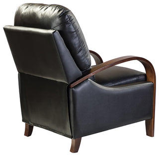 Amanda Genuine Leather Manual Recliner, Black
