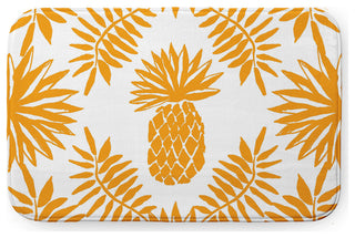 34" x 21" Pineapple Leaves Bathmat, Mango