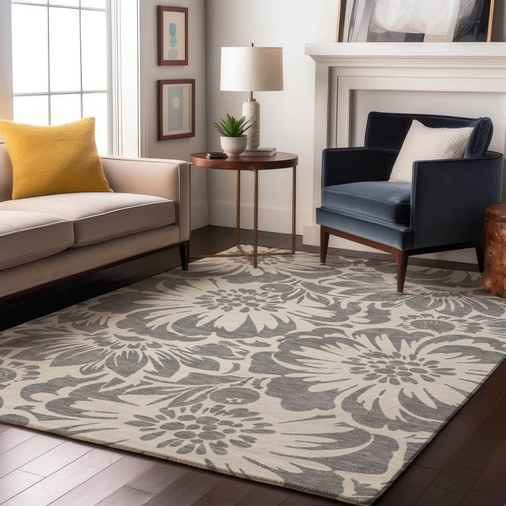 Premium Machine Washable Mayfield AMF551 Gray 3' x 5' Rug