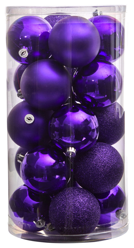 Holiday Xmas 20 Count 3" Shatterproof Ornaments W/ Re-Useable Storage Container