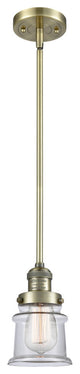 Small Canton 1-Light Mini Pendant, Antique Brass, Clear