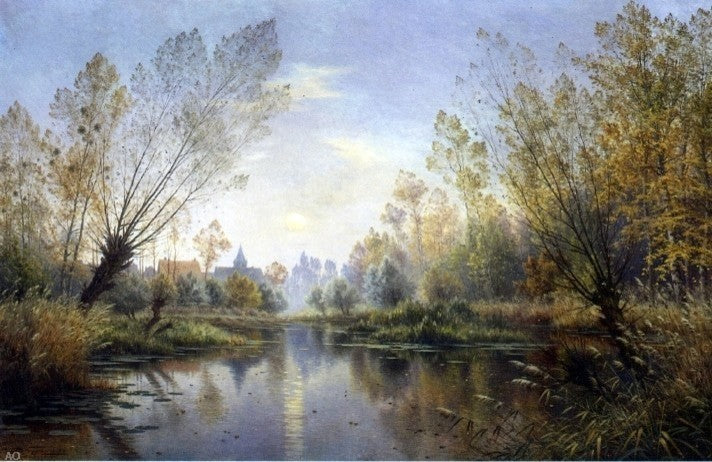 Armand Guery Autumn Evening, Also known as Moonrise over the Suippe Canvas Wrap