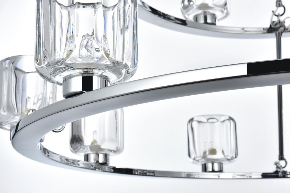 Home Living 36" Two-Tier Chandelier, Chrome