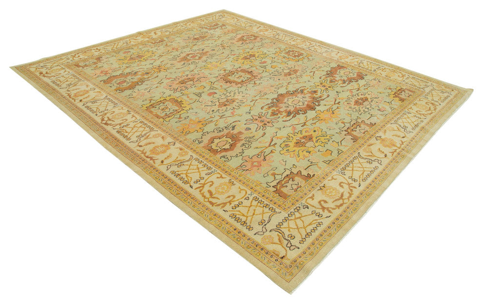 Rug N Carpet - Handwoven Oriental 8' 4" x 9' 11" Unique Oushak Area Rug