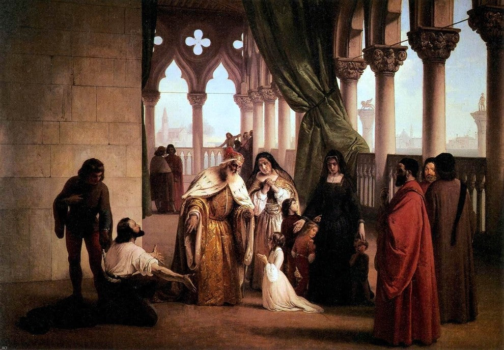 Francesco Hayez The Two Foscari, 18"x27" Wall Decal
