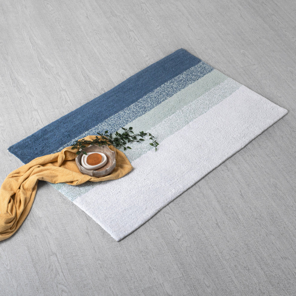 Avebury Cotton Bath Mat, Blue, 30x50