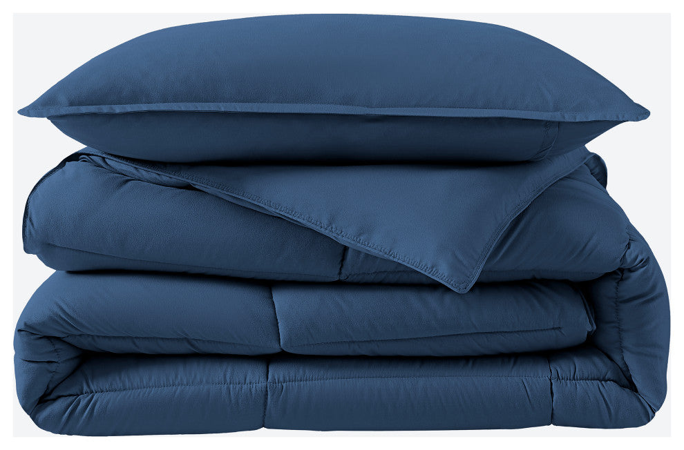 Bare Home Down Alternative Comforter Set, Dark Blue, Twin/Twin Xl