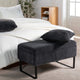 Heavy Faux Fur Storage Charcoal Ottoman 18" x 36" x 10"