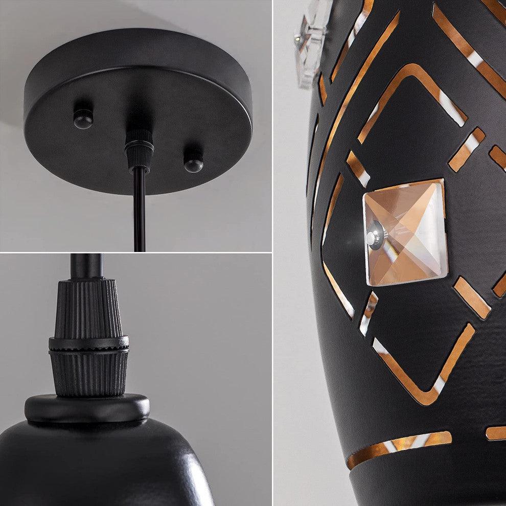 Modern Pendant Light Fixture, Black, Farmhouse