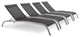 Savannah Outdoor Patio Mesh Chaise Lounge Set of 4 - Black