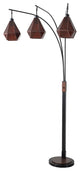 Artifact Natural Mica 3 Light Arc Floor Lamp 86", Expresso Bronze, Dimmer Switch