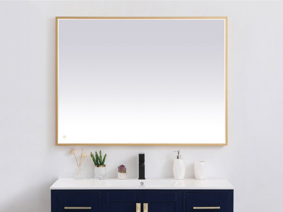 Modern Brass Led Mirror