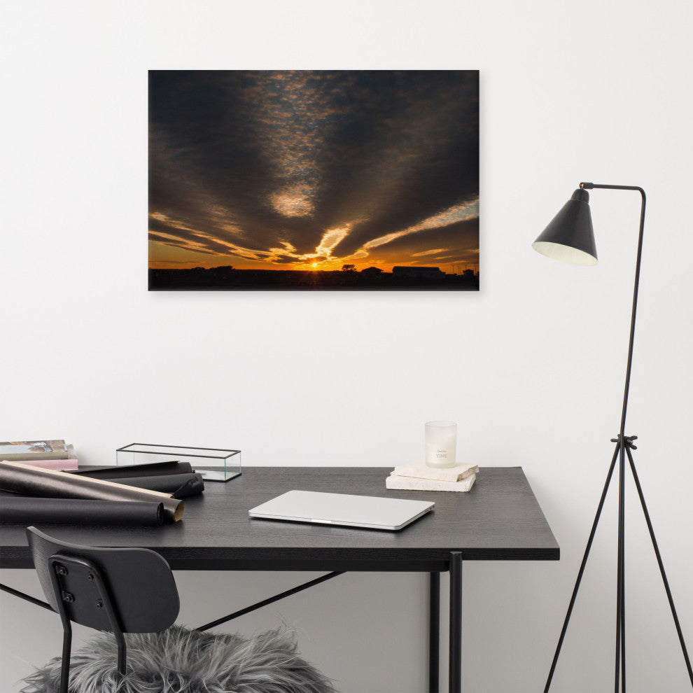 Sunset Indian River Inlet Coastal Landscape Canvas Wall Art Print, 24" X 36"