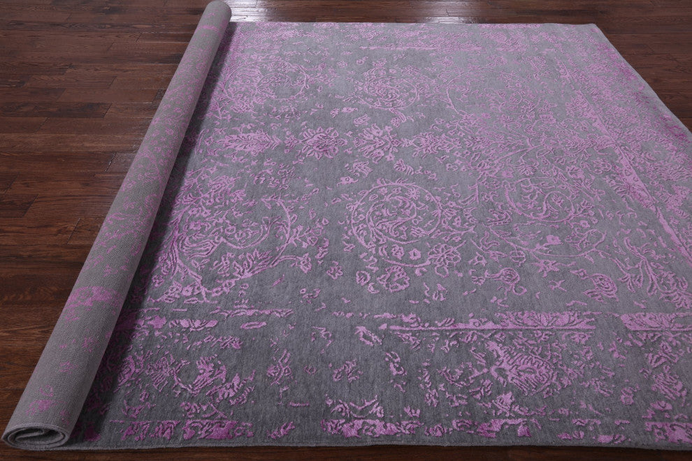 8' 1" X 10' 1" Persian Wool and Silk Hand-Knotted Rug Q6243