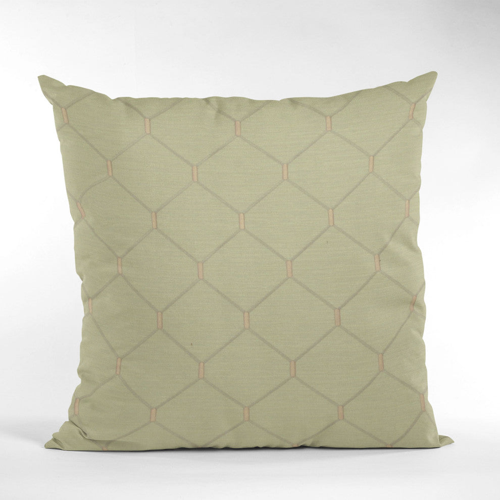 Creamy White Kona Embroidery Luxury Throw Pillow, Double sided 20"x36" King