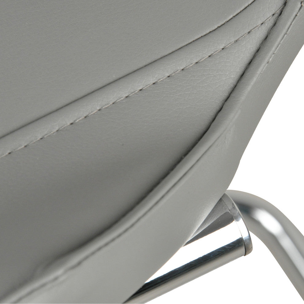 Modern PU 4 Bar chairs with Metal Legs for Dining,kitchen and Bar, Grey