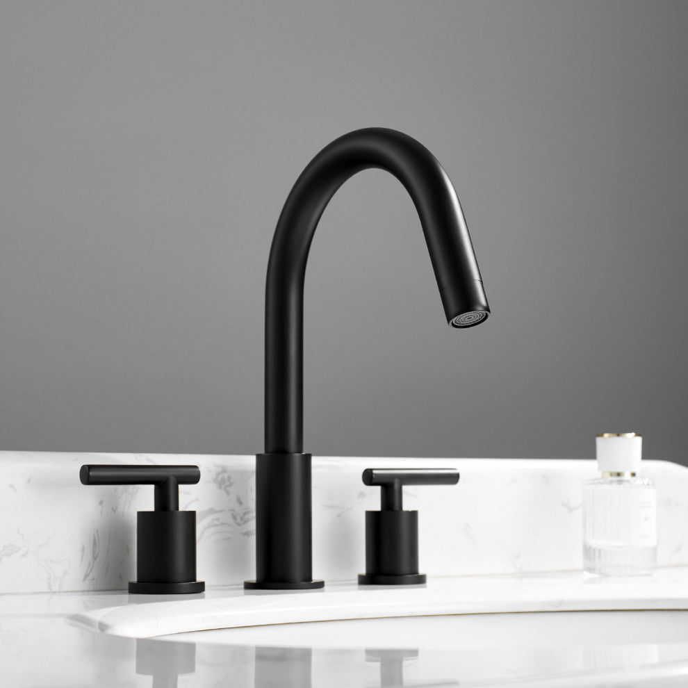 Lodosa Widespread Bathroom Basin Sink Faucet, Matte Black
