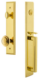 Carre' 1-Piece Dummy Handleset, D Grip and Circulaire, Lifetime Brass, 848977