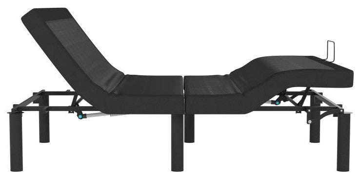 Selene Adjustable Upholstered Bed Base with Wireless Remote, Black, Queen