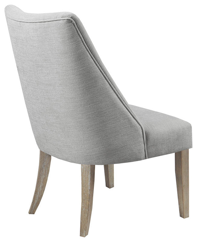 Martha Stewart Winfield Upholstered Farmhouse Dining Chair, Light Grey